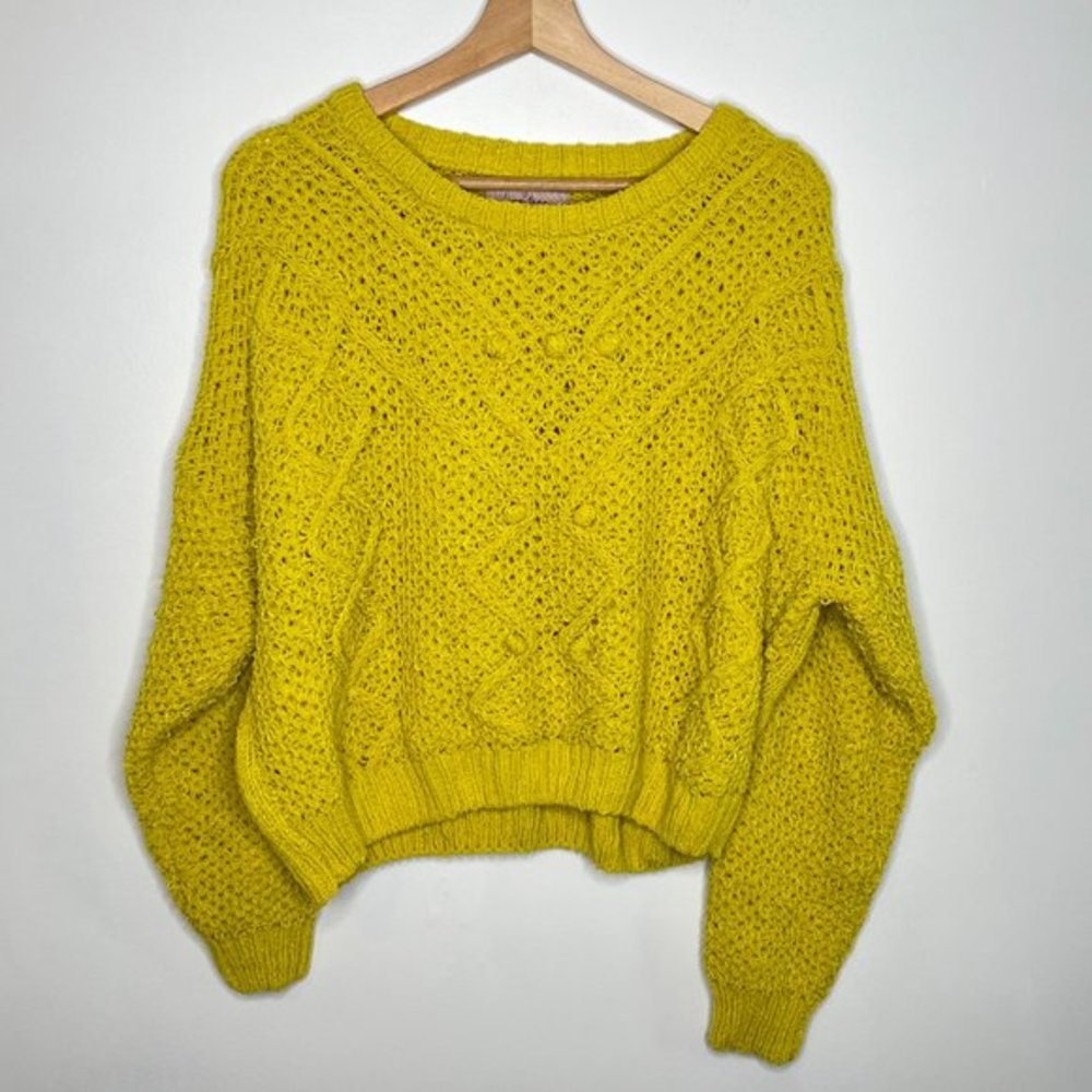 Love Tree pom pom knit sweater L